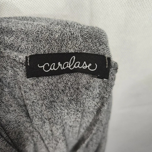 Caralase Grey V-neck Top Shirt Women Size L Sleeveless Casual - Picture 6 of 7